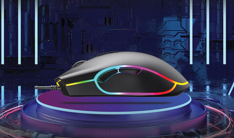 RGB Gaming Maus schwarz bedrucken, Art.-Nr. P300.161