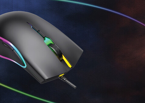 RGB Gaming Maus schwarz bedrucken, Art.-Nr. P300.161