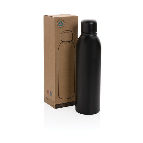 RCS recycelte Stainless Steel Vakuumflasche schwarz bedrucken, Art.-Nr. P433.041