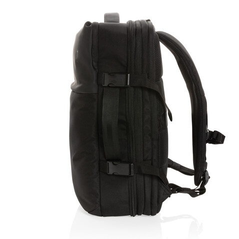 Swiss Peak AWARE™ RPET 15.6&quot; erweiterbarer Wochenendrucksack schwarz bedrucken, Art.-Nr. P762.791