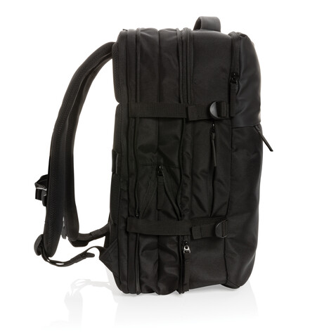 Swiss Peak AWARE™ RPET 15.6&quot; erweiterbarer Wochenendrucksack schwarz bedrucken, Art.-Nr. P762.791