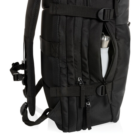 Swiss Peak AWARE™ RPET 15.6&quot; erweiterbarer Wochenendrucksack schwarz bedrucken, Art.-Nr. P762.791