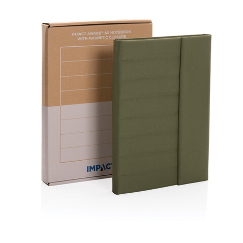 Impact Aware™ A5 Notebook mit Magnetverschluss grün bedrucken, Art.-Nr. P774.387