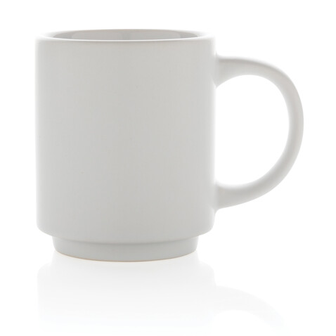 Stapelbare Keramiktasse, 180ml weiß bedrucken, Art.-Nr. P434.073