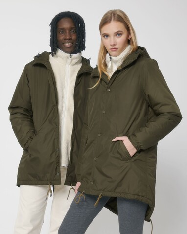 Padded Parker - Der Unisex-Parka wattiert - British Khaki - S bedrucken, Art.-Nr. STJU841C0081S