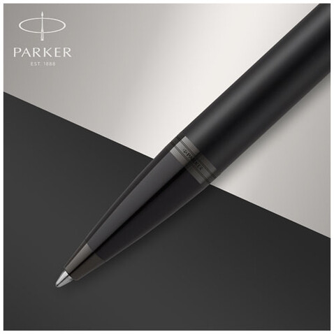 Parker IM achromatischer Kugelschreiber, schwarz bedrucken, Art.-Nr. 10780190