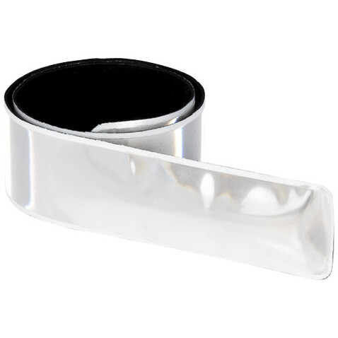 RFX™ Johan 38 cm reflektierendes Sicherheits-Schnapparmband, weiss bedrucken, Art.-Nr. 12205101