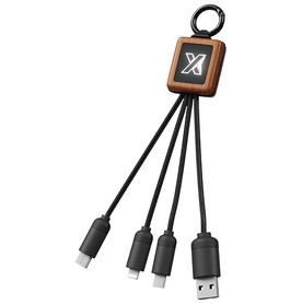 SCX.design C19 20W Easy to Use Kabel aus Holz mit Leuchtlogo, holz, schwarz bedrucken, Art.-Nr. 2PX04471