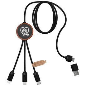SCX.design C37 40W 5-in-1 rPET Ladekabel in rundem Bambusgehäuse mit Leuchtlogo, holz bedrucken, Art.-Nr. 2PX07171 SCX.design C37 40W 5-in-1 rPET Ladekabel in rundem Bambusgehäuse mit Leuchtlogo, holz bedrucken, Art.-Nr. 2PX07171