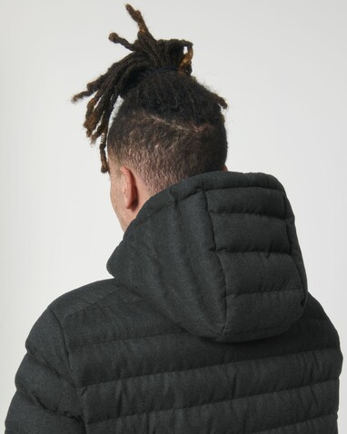 Stanley Voyager Wool-Like - Wollähnliche wattierte Herrenjacke - Dark Heather Grey - M bedrucken, Art.-Nr. STJM889C6511M