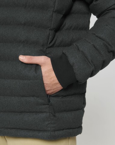 Stanley Voyager Wool-Like - Wollähnliche wattierte Herrenjacke - Dark Heather Grey - XL bedrucken, Art.-Nr. STJM889C6511X