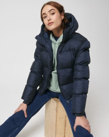 Puffer - Die Oversized Unisex-Steppjacke - French Navy - 3XL bedrucken, Art.-Nr. STJU840C7273X