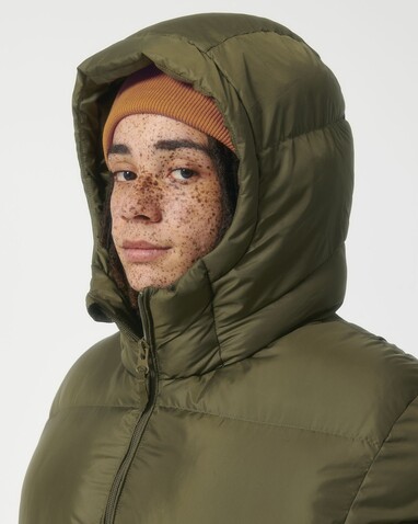 Puffer - Die Oversized Unisex-Steppjacke - British Khaki - L bedrucken, Art.-Nr. STJU840C0081L