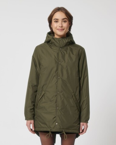 Padded Parker - Der Unisex-Parka wattiert - British Khaki - S bedrucken, Art.-Nr. STJU841C0081S