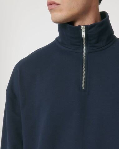 Miller Dry - Das Boxy Unisex-Sweatshirt mit kurzem Reißverschluss und trockenem Griff - French Navy - XS bedrucken, Art.-Nr. STSU795C727XS
