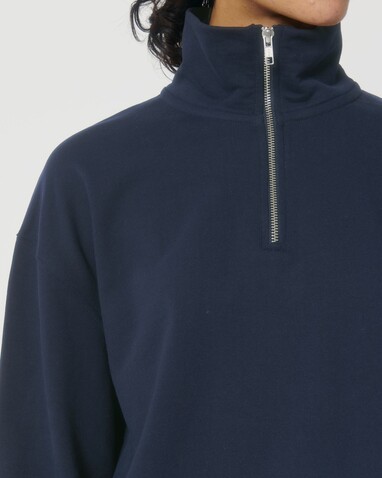 Miller Dry - Das Boxy Unisex-Sweatshirt mit kurzem Reißverschluss und trockenem Griff - French Navy - L bedrucken, Art.-Nr. STSU795C7271L