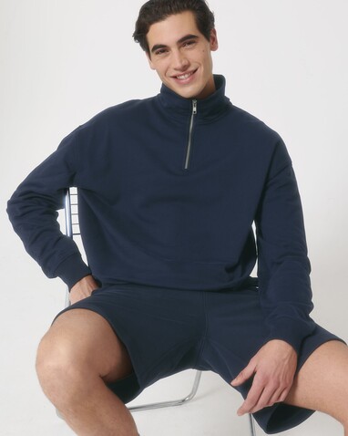 Miller Dry - Das Boxy Unisex-Sweatshirt mit kurzem Reißverschluss und trockenem Griff - French Navy - XXS bedrucken, Art.-Nr. STSU795C7272S