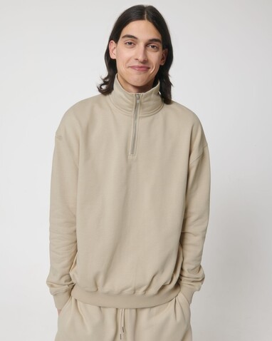 Miller Dry - Das Boxy Unisex-Sweatshirt mit kurzem Reißverschluss und trockenem Griff - Desert Dust - XL bedrucken, Art.-Nr. STSU795C0281X