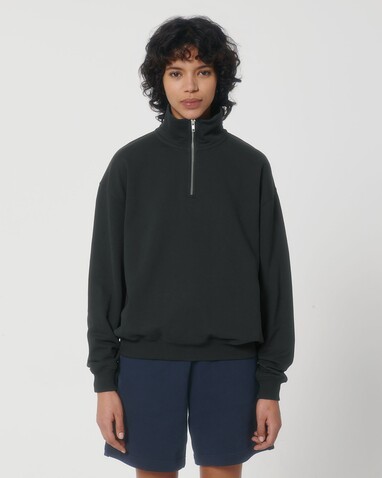 Miller Dry - Das Boxy Unisex-Sweatshirt mit kurzem Reißverschluss und trockenem Griff - Black - M bedrucken, Art.-Nr. STSU795C0021M