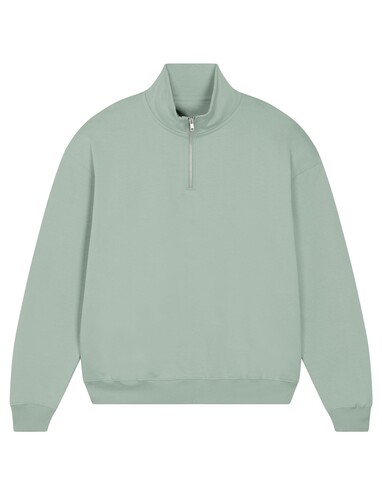 Miller Dry - Das Boxy Unisex-Sweatshirt mit kurzem Reißverschluss und trockenem Griff - Aloe - L bedrucken, Art.-Nr. STSU795C0891L Miller Dry - Das Boxy Unisex-Sweatshirt mit kurzem Reißverschluss und trockenem Griff - Aloe - L bedrucken, Art.-Nr. STSU795C0891L