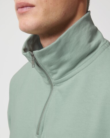 Miller Dry - Das Boxy Unisex-Sweatshirt mit kurzem Reißverschluss und trockenem Griff - Aloe - 3XL bedrucken, Art.-Nr. STSU795C0893X