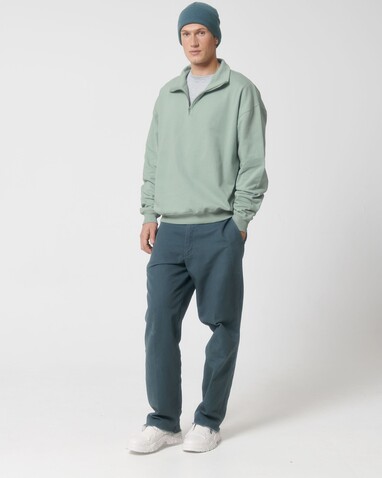 Miller Dry - Das Boxy Unisex-Sweatshirt mit kurzem Reißverschluss und trockenem Griff - Aloe - M bedrucken, Art.-Nr. STSU795C0891M