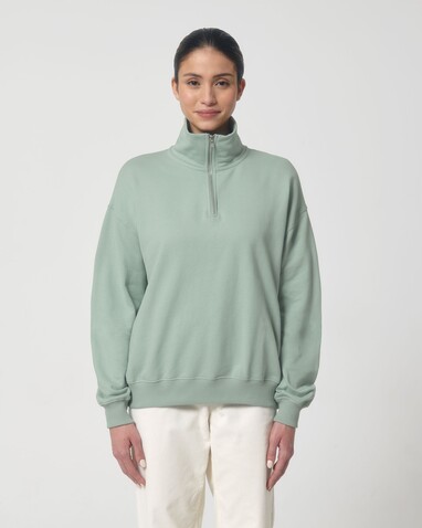 Miller Dry - Das Boxy Unisex-Sweatshirt mit kurzem Reißverschluss und trockenem Griff - Aloe - L bedrucken, Art.-Nr. STSU795C0891L Miller Dry - Das Boxy Unisex-Sweatshirt mit kurzem Reißverschluss und trockenem Griff - Aloe - L bedrucken, Art.-Nr. STSU795C0891L