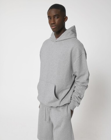 Cooper Dry - Der Boxy Unisex-Hoodie mit trockenem Griff - Heather Grey - S bedrucken, Art.-Nr. STSU797C2501S