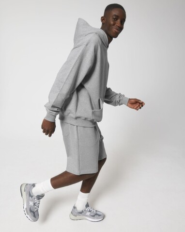 Cooper Dry - Der Boxy Unisex-Hoodie mit trockenem Griff - Heather Grey - M bedrucken, Art.-Nr. STSU797C2501M