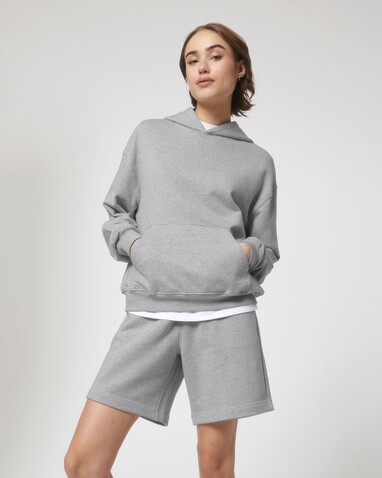 Cooper Dry - Der Boxy Unisex-Hoodie mit trockenem Griff - Heather Grey - M bedrucken, Art.-Nr. STSU797C2501M