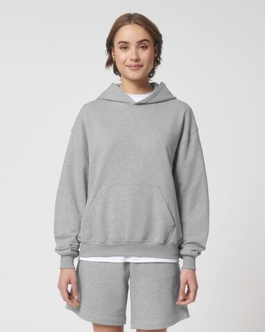 Cooper Dry - Der Boxy Unisex-Hoodie mit trockenem Griff - Heather Grey - M bedrucken, Art.-Nr. STSU797C2501M