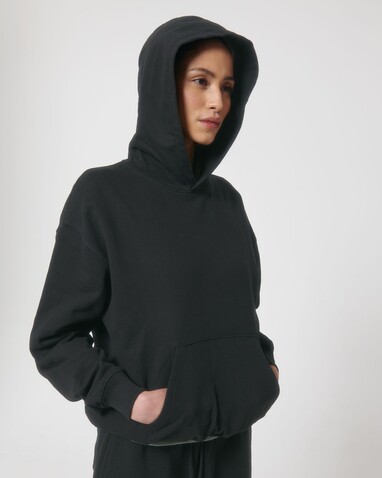 Cooper Dry - Der Boxy Unisex-Hoodie mit trockenem Griff - Black - L bedrucken, Art.-Nr. STSU797C0021L
