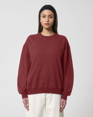 Ledger Dry - Das Boxy Rundhals-Unisex-Sweatshirt mit trockenem Griff - Red Earth - S bedrucken, Art.-Nr. STSU798C0861S
