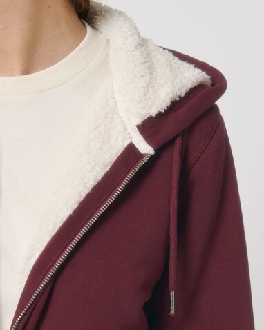 Hygger Sherpa - Der Unisex-Zip-Hoodie mit Sherpa-Futter - Burgundy - M bedrucken, Art.-Nr. STSU956C2441M