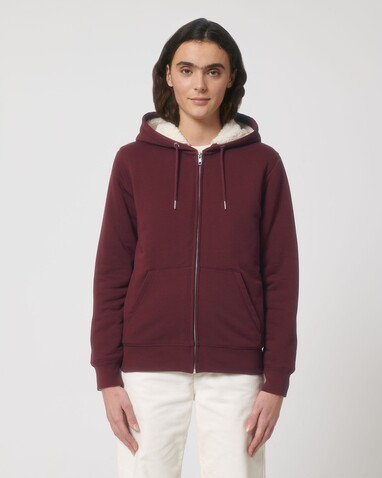 Hygger Sherpa - Der Unisex-Zip-Hoodie mit Sherpa-Futter - Burgundy - M bedrucken, Art.-Nr. STSU956C2441M