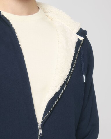 Hygger Sherpa - Der Unisex-Zip-Hoodie mit Sherpa-Futter - French Navy - XS bedrucken, Art.-Nr. STSU956C727XS