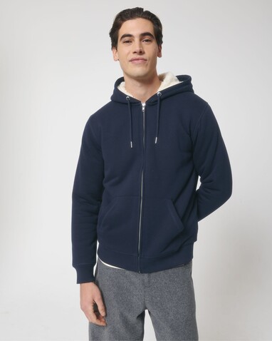 Hygger Sherpa - Der Unisex-Zip-Hoodie mit Sherpa-Futter - French Navy - XS bedrucken, Art.-Nr. STSU956C727XS
