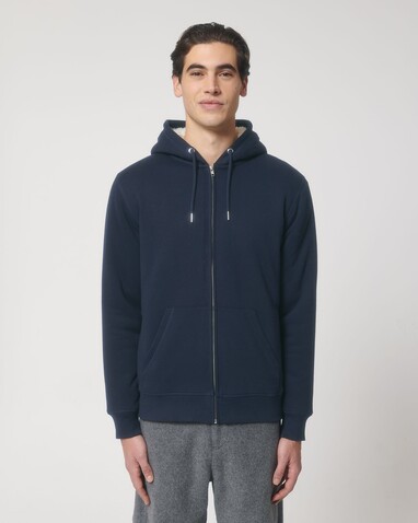 Hygger Sherpa - Der Unisex-Zip-Hoodie mit Sherpa-Futter - French Navy - XS bedrucken, Art.-Nr. STSU956C727XS
