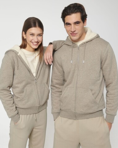 Hygger Sherpa - Der Unisex-Zip-Hoodie mit Sherpa-Futter - Heather Sand - 3XL bedrucken, Art.-Nr. STSU956C5923X Hygger Sherpa - Der Unisex-Zip-Hoodie mit Sherpa-Futter - Heather Sand - 3XL bedrucken, Art.-Nr. STSU956C5923X