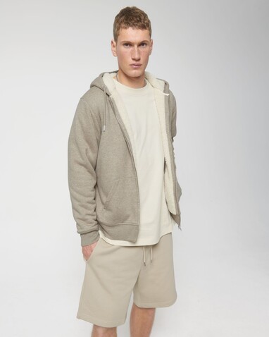 Hygger Sherpa - Der Unisex-Zip-Hoodie mit Sherpa-Futter - Heather Sand - XS bedrucken, Art.-Nr. STSU956C592XS Hygger Sherpa - Der Unisex-Zip-Hoodie mit Sherpa-Futter - Heather Sand - XS bedrucken, Art.-Nr. STSU956C592XS