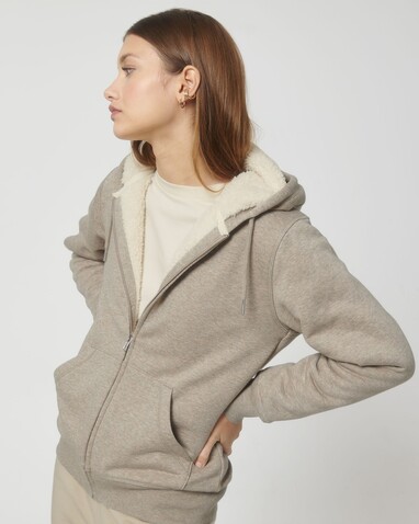 Hygger Sherpa - Der Unisex-Zip-Hoodie mit Sherpa-Futter - Heather Sand - XXL bedrucken, Art.-Nr. STSU956C5922X Hygger Sherpa - Der Unisex-Zip-Hoodie mit Sherpa-Futter - Heather Sand - XXL bedrucken, Art.-Nr. STSU956C5922X