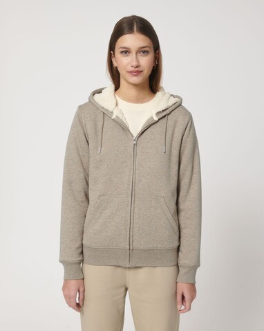 Hygger Sherpa - Der Unisex-Zip-Hoodie mit Sherpa-Futter - Heather Sand - M bedrucken, Art.-Nr. STSU956C5921M Hygger Sherpa - Der Unisex-Zip-Hoodie mit Sherpa-Futter - Heather Sand - M bedrucken, Art.-Nr. STSU956C5921M