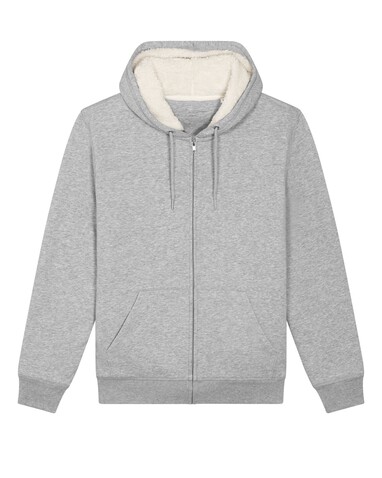 Hygger Sherpa - Der Unisex-Zip-Hoodie mit Sherpa-Futter - Heather Grey - XS bedrucken, Art.-Nr. STSU956C250XS
