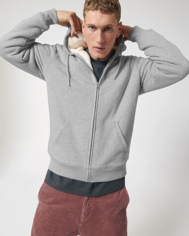 Hygger Sherpa - Der Unisex-Zip-Hoodie mit Sherpa-Futter - Heather Grey - L bedrucken, Art.-Nr. STSU956C2501L Hygger Sherpa - Der Unisex-Zip-Hoodie mit Sherpa-Futter - Heather Grey - L bedrucken, Art.-Nr. STSU956C2501L