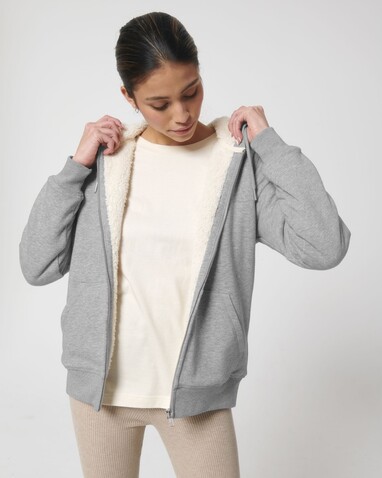 Hygger Sherpa - Der Unisex-Zip-Hoodie mit Sherpa-Futter - Heather Grey - XXL bedrucken, Art.-Nr. STSU956C2502X Hygger Sherpa - Der Unisex-Zip-Hoodie mit Sherpa-Futter - Heather Grey - XXL bedrucken, Art.-Nr. STSU956C2502X