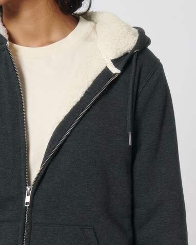 Hygger Sherpa - Der Unisex-Zip-Hoodie mit Sherpa-Futter - Dark Heather Grey - XS bedrucken, Art.-Nr. STSU956C651XS Hygger Sherpa - Der Unisex-Zip-Hoodie mit Sherpa-Futter - Dark Heather Grey - XS bedrucken, Art.-Nr. STSU956C651XS