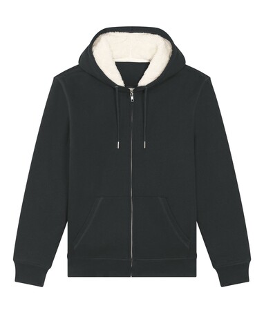 Hygger Sherpa - Der Unisex-Zip-Hoodie mit Sherpa-Futter - Black - L bedrucken, Art.-Nr. STSU956C0021L