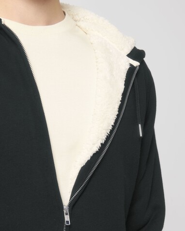 Hygger Sherpa - Der Unisex-Zip-Hoodie mit Sherpa-Futter - Black - 3XL bedrucken, Art.-Nr. STSU956C0023X