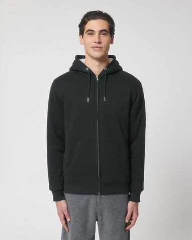 Hygger Sherpa - Der Unisex-Zip-Hoodie mit Sherpa-Futter - Black - L bedrucken, Art.-Nr. STSU956C0021L
