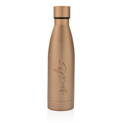 RCS recycelte Stainless Steel Solid Vakuum-Flasche gold bedrucken, Art.-Nr. P433.278